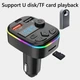 Автомобильный FM-трансмиттер Bluetooth 5.0 FM-передатчик 2 USB + TypeC ресивер, модулятор, плеер MP3 black - изображение 4