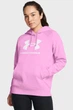 Жіноче рожеве худі UA Rival Fleece Big Logo Hdy Under Armour SM 1379501-638 - изображение 1