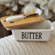 Біла порцелянова маслянка з ножем Butter PJ03629 - изображение 1