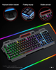 Игровая проводная клавиатура TWolf T16 c RGB подсветкой и подставкой для телефона Black - изображение 6