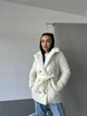 Женская зимняя стеганая куртка с мехом K&ML M ( 46 ) Молочный ( 47 - 03) - изображение 2