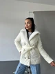 Женская зимняя стеганая куртка с мехом K&ML M ( 46 ) Молочный ( 47 - 03) - изображение 3