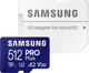 Карта памяти Samsung PRO Plus microSDXC 512GB C10 UHS-I U3 V30 A2 + SD адаптер (MB-MD512SA/EU) - изображение 1