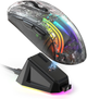Беспроводная игровая прозрачная мышь Attack Shark X2 Pro с цифровым дисплеем USB 2,4G 300 мАч Black - изображение 3