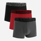 Набор трусов боксеров мужских хлопковых Under Armour 1383891-025 XXL 3 шт Серый/Красный/Черный (1200122271169) - изображение 1