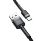 Кабель Baseus Cafule Cable USB for Type-C 3A 0.5 м Gray/Black (CATKLF-AG1) - зображення 2