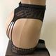 Еротичні панчохи в сіточку з поясом та леопардовим візерунком Sexy OneSize чорний (1-209) - изображение 6
