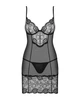 Еротична сорочка з мереживом Obsessive Alluria chemise Чорний S/M (SX1122) - зображення 3