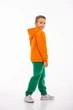 Дитячий спортивний утеплений костюм Kindamor Warm Autumn Orange для хлопчика, фліс 146 см помаранчевий з зеленим - зображення 3