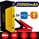 Пускозарядний пристрій для машини Повір банк 2хUSB Ліхтарик Car jump starter 20000mAh - зображення 1