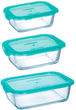 Набір харчових контейнерів Luminarc Keep'n'Box Lagoon 380 мл + 820 мл + 1.22 л (SET_P5519/P5518/P5517) - зображення 1