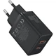 Сетевое зарядное устройство Baseus Compact Quick Charger 20W два порти USB-A USB Type-C EU Быстрая зарядка Power Delivery 3.0 Quick Charge 3.0 Black CCXJ-B01 - изображение 3