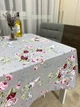 Скатертина Водовідштовхуюча 120 х 175 см Сіра Бутони - зображення 2