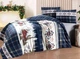 Турецкое новогоднее постельное белье First Choice фланель Nature navy blue полуторное - изображение 1
