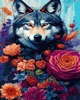 Картина по номерам Волк среди цветов 40х50 см Rainbow Art GX45793 - изображение 9