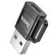 Адаптер HOCO UA31D USB male to Type-C female USB2.0 adapter Black (6942007628143) - изображение 3