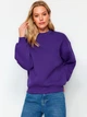 Свитшот на флисе женский Trendyol TWOAW24SW00101 L Фиолетовый (8683049013501) - изображение 1