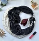 Дизайнерська хустка "Зоряні хмари" від бренда My Scarf, подарунок жінці, прикрашений натуральним каменем агат - изображение 1