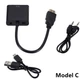 Адаптер-переходник HDMI - VGA, конвертер (Model C) с поддержкой HD 1080P + аудиокабель 3.5 мм и USB кабель питания, черный (91859794) - изображение 1