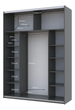 Шкаф купе Doros G-Caiser Графит 2 Зеркала 180х60х240 (42005012) - изображение 5