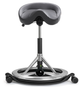 Стул седло для активного сидения Backapp Smart Leather, Alu, Black ball, Wheels Black Grey - изображение 1