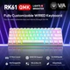 Механическая беспроводная клавиатура Royal Kludge RK61 60% с переключателями hotswap, Type-C, RGB подсветка, 61 клавиша, Синие светчие (раскладка UA - US, QWERTY) белый - изображение 3