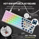 Механическая беспроводная клавиатура Royal Kludge RK61 60% с переключателями hotswap, Type-C, RGB подсветка, 61 клавиша, Синие светчие (раскладка UA - US, QWERTY) белый - изображение 5