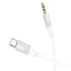 Кабель BOROFONE BL19 AUX Jack 3.5 to Type-C (1M) для Samsung/Xiaomi/Huawei/Meizu Білий - изображение 3