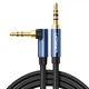 Кабель UGREEN AV112 3.5mm 90˚ to 3.5mm Gold Plated Metal Case with Braid 1m Blue (60179) - изображение 1