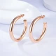Женские серьги-кольца Round Chunky Hoops, 40 мм, розово-золотистые - изображение 3