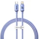 Кабель для iPhone на 1,2м. Type-C to Lightning Crystal Shine Series 2.4A Purple, Baseus для зарядки и передачи данных (CAJY000205) - изображение 1