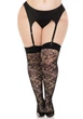 Чулки Leg Avenue Wild rose net thigh highs Черный 1X/2X ( SX1043 ) - изображение 1
