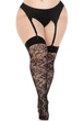 Чулки Leg Avenue Wild rose net thigh highs Черный 1X/2X ( SX1043 ) - изображение 3