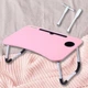 Подставка для ноутбука столик Laptop Table с 4 USB портами фонариком и вентилятором, Розовый - изображение 1