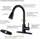 Смеситель-кран для кухни Kraft KF557 с выдвижной лейкой Black - изображение 5