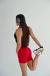 Спортивные женские велосипедки Hot с двойным пуш-ап эффектом и хорошей утяжкой для фитнеса, танцев, йоги Однотонные Push Up XS-S Красные (MS15000HS) - изображение 6