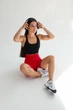 Спортивные женские велосипедки Hot с двойным пуш-ап эффектом и хорошей утяжкой для фитнеса, танцев, йоги Однотонные Push Up XS-S Красные (MS15000HS) - изображение 9