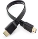Кабель HDMI плоский Slim 30см HDMI -> HDMI 1.4 2К FULL HD 1080P короткий Чорний - зображення 1