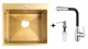 Комплект Gunter&Hauer: Кухонна мийка Mindel 5522 Gold + Змішувач DUNKEL Cr-Bl + Дозатор SOAP DISPENSER Inox - зображення 1