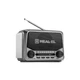 Колонка-радиоприемник портативный Real-El X-525 Grey, 3 Вт, пластиковый корпус, FM/AM/SW, USB, SD/microSD, аккумулятор, фонарик - изображение 1