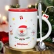 Новогодняя чашка с крышкой и ложкой "Санта", 360мл, керамика, Белый Сhristmas - изображение 1
