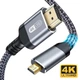 Кабель перехідник 4К Micro HDMI - HDMI v2.0 60Hz 18Gbps Aluminum Gold-plated Shell Neylon, 2м (48770) - зображення 1