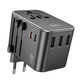 Мережевий зарядний пристрій Hoco AC19, 3 USB, 2 Type-C, PD 35W, black - зображення 1