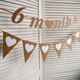 Гірлянда-літери "6 months" коричнево-біла + трикутні прапорці з сердечками, дизайнерський картон, ручна робота - зображення 3
