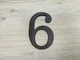 Цифра "6" номер для будинку, фасаду та дверей, пластикова (Темно-коричнева) - изображение 1