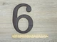 Цифра "6" номер для будинку, фасаду та дверей, пластикова (Темно-коричнева) - изображение 2