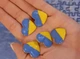 Значок-пін Сердечко в жовто-блакитних кольорах (00062) - зображення 3