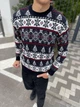 Мужской новогодний свитер с оленями "Snowflake" Тёмно-синий, размер XL - изображение 2