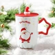 Новогодняя чашка с крышкой и ложкой "Snowman", 360мл, Санта-Клаус - изображение 3