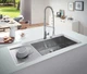 Мийка для кухні GROHE нержавіюча сталь K1000 1160x520мм прямокутна інтегрована матова 1мм без сифону 31582SD1 - зображення 3